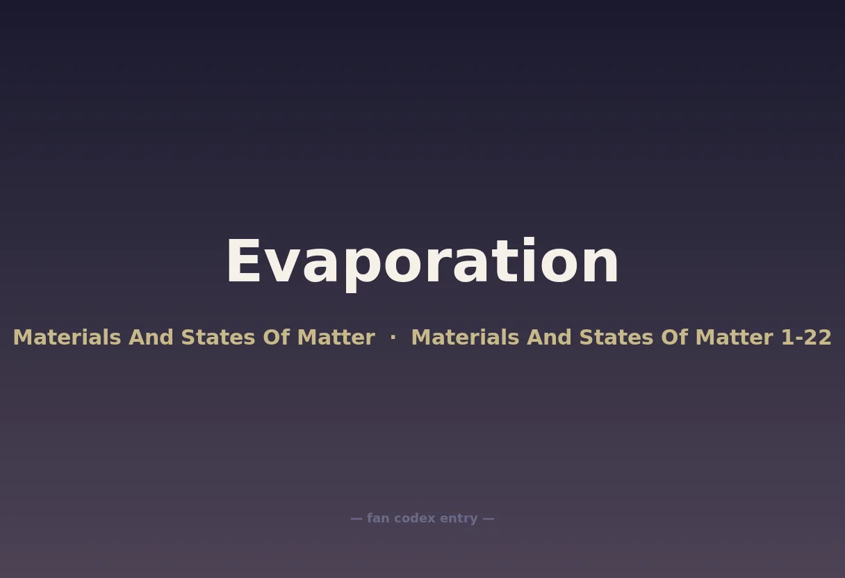 Evaporation