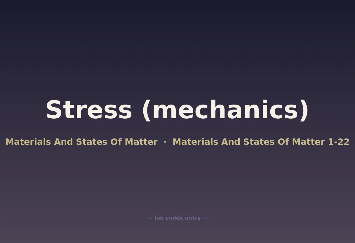 Stress (mechanics)